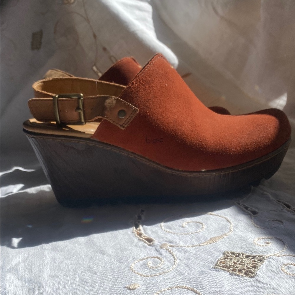 Born Company Burnt Sienna Wedge Shoes